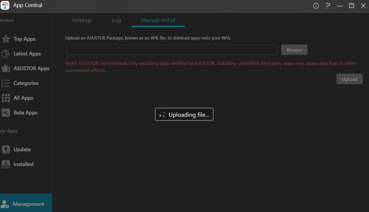 NAS-1746382261719.png|Uploading File shows while you wait.